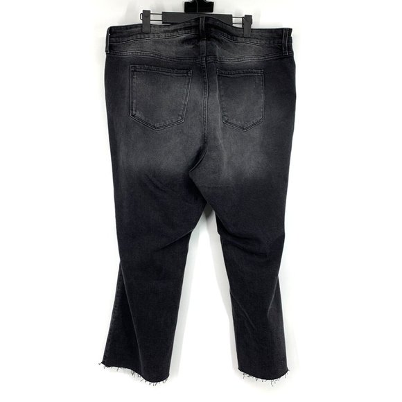 Old Navy Jeans Flare Ankle High Rise Gray Slim Pocket Raw Hem NWT - Picture 7 of 10